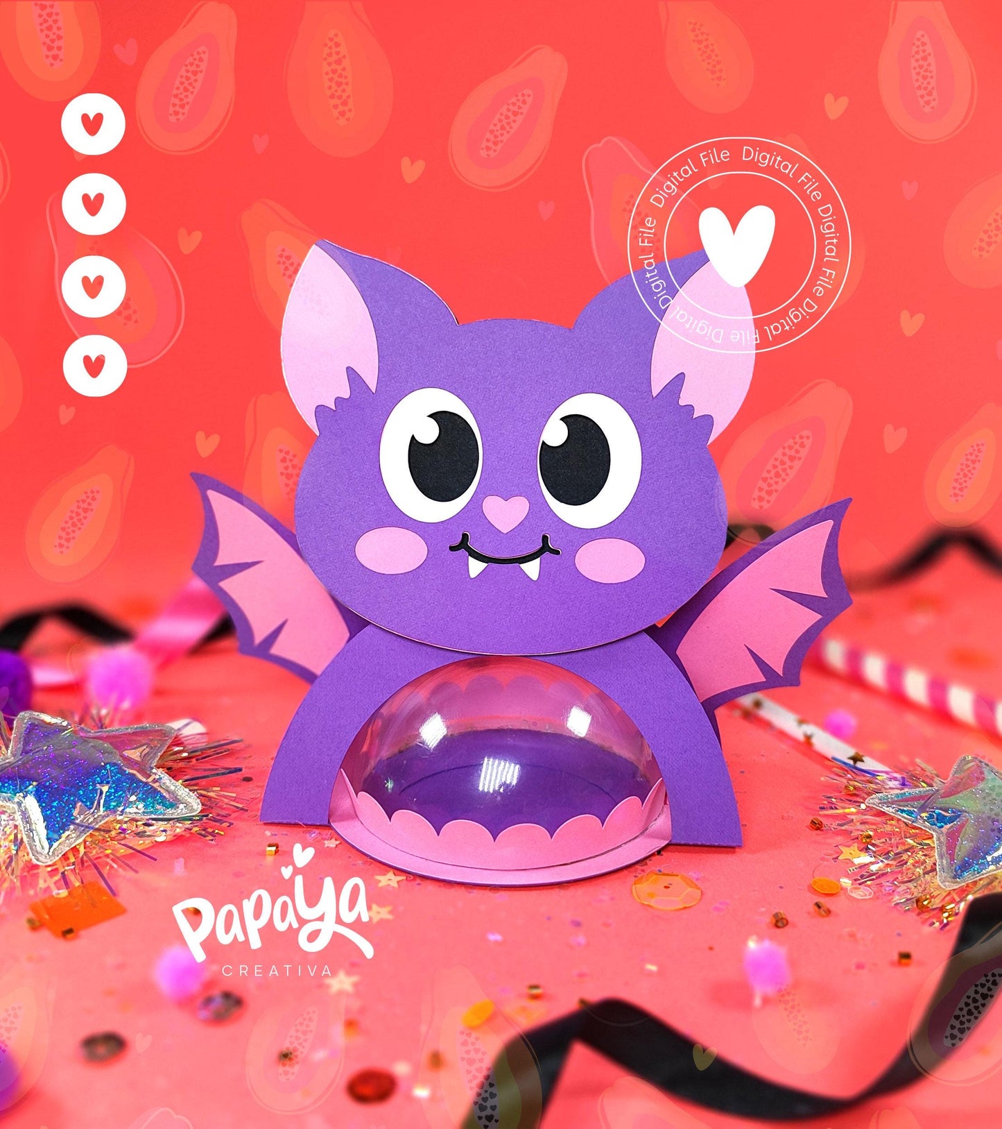 Cut File Bat Holder Dome size 8cm/ open and close system