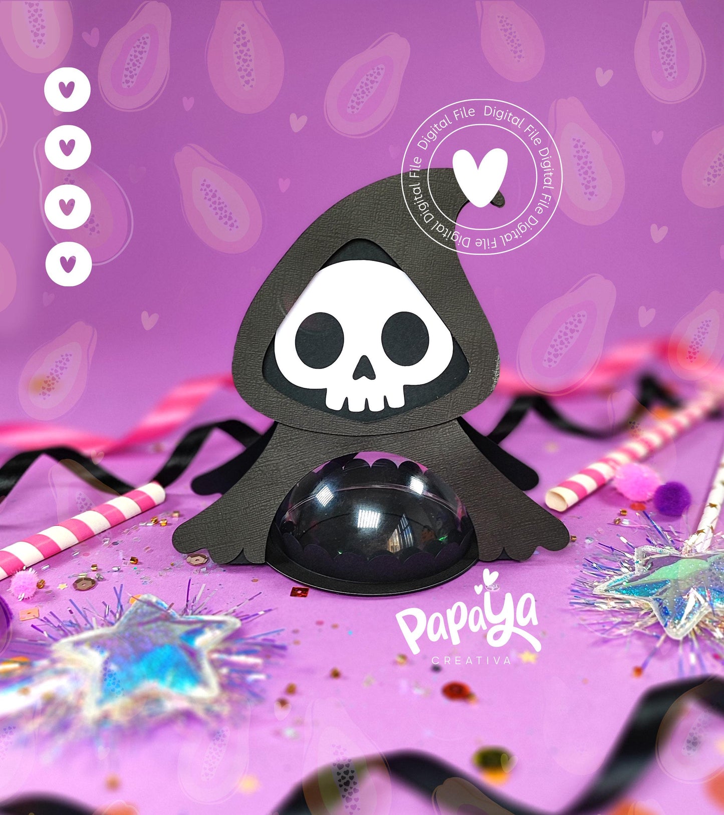 Death DIGITAL FILE Candy Holder Dome size 8cm/ open and close system