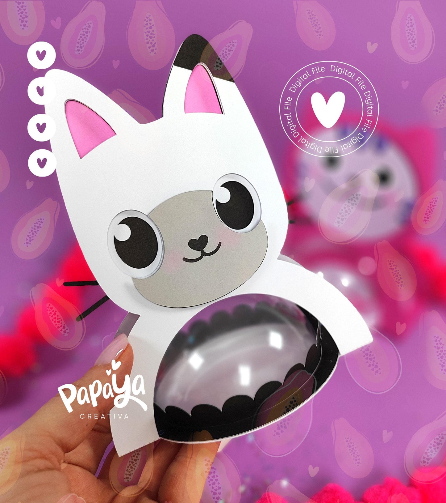 Gabby kittens Holder / dome size 8cm *open and close system*