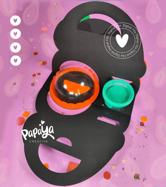Cut File Pumpkin Candy & Playdoh Holder *Easy open/close system* (Dome8cm/Playdoh1Oz)