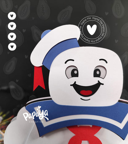 Cut File Marshmallow Man Candy holder *Easy open/close system* (Dome 8cm)