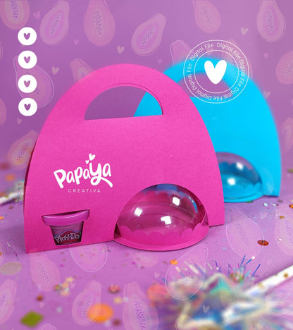DIGITAL FILE PlayDoh & Candy Holder base to personalize *Easy open/close system* (Dome8cm/Playdoh1Oz)