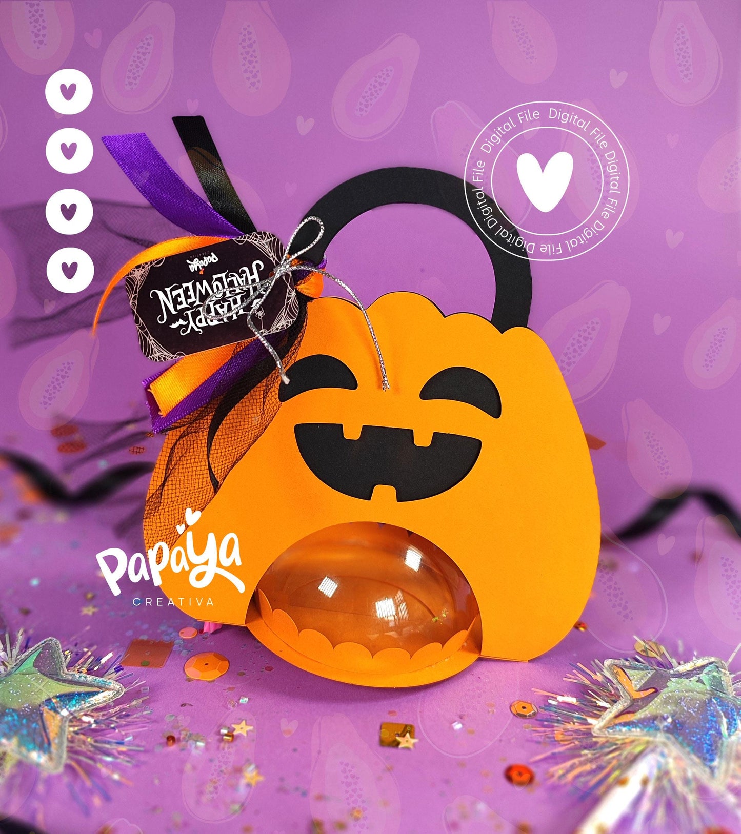 Pumpkin Candy holder (DIGITAL FILE) dome size 8cm/ open and close system