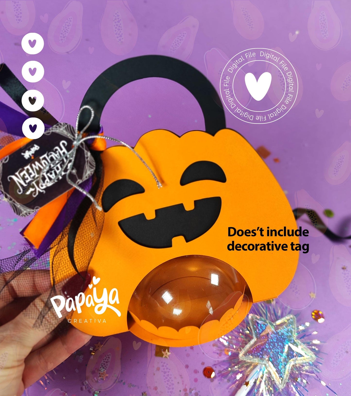 Pumpkin Candy holder (DIGITAL FILE) dome size 8cm/ open and close system