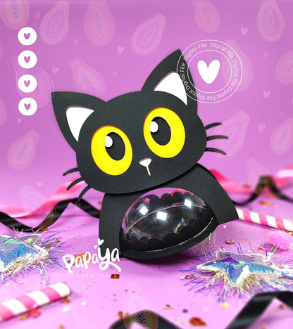 Halloween Cat DIGITAL FILE Holder Dome size 8cm/ open and close system