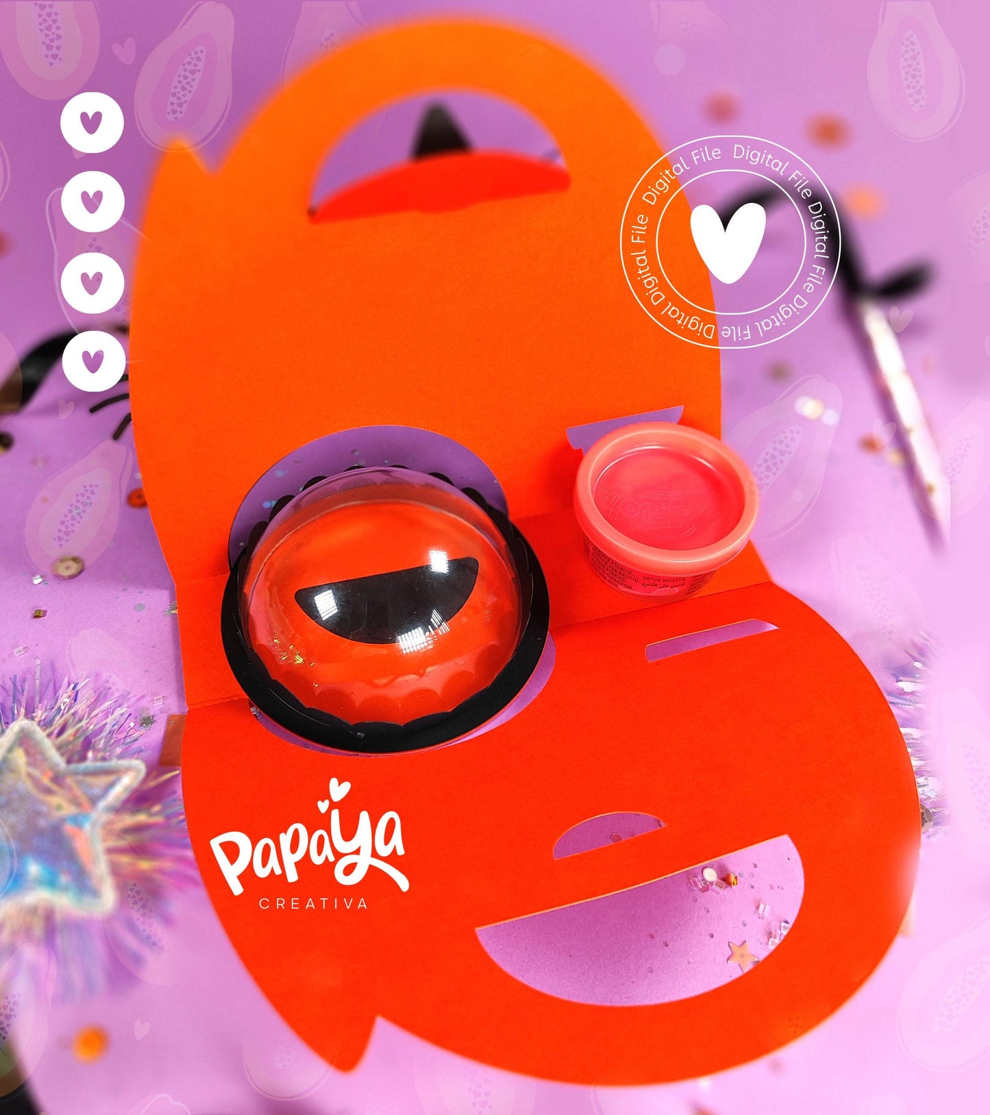 Cat Candy & Playdoh DIGITAL FILE Holder *Easy open/close system* (Dome8cm/Playdoh1Oz)