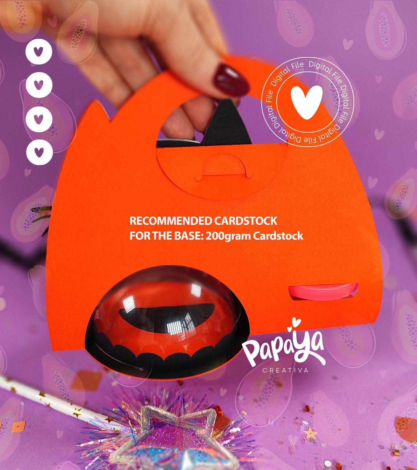 Cat Candy & Playdoh DIGITAL FILE Holder *Easy open/close system* (Dome8cm/Playdoh1Oz)