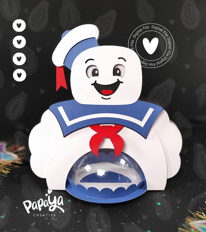 Cut File Marshmallow Man Candy holder *Easy open/close system* (Dome 8cm)