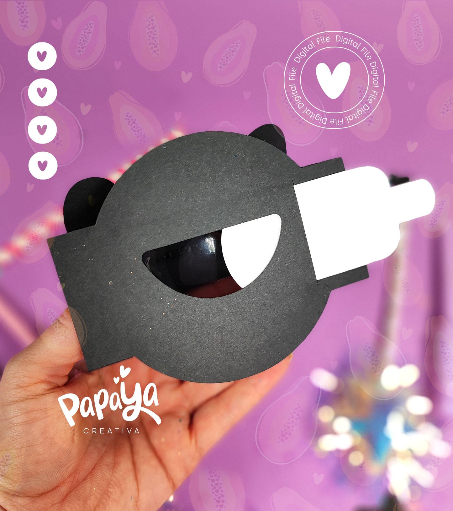 Panda DIGITAL FILE Holder/Dome size 8cm/ open and close system