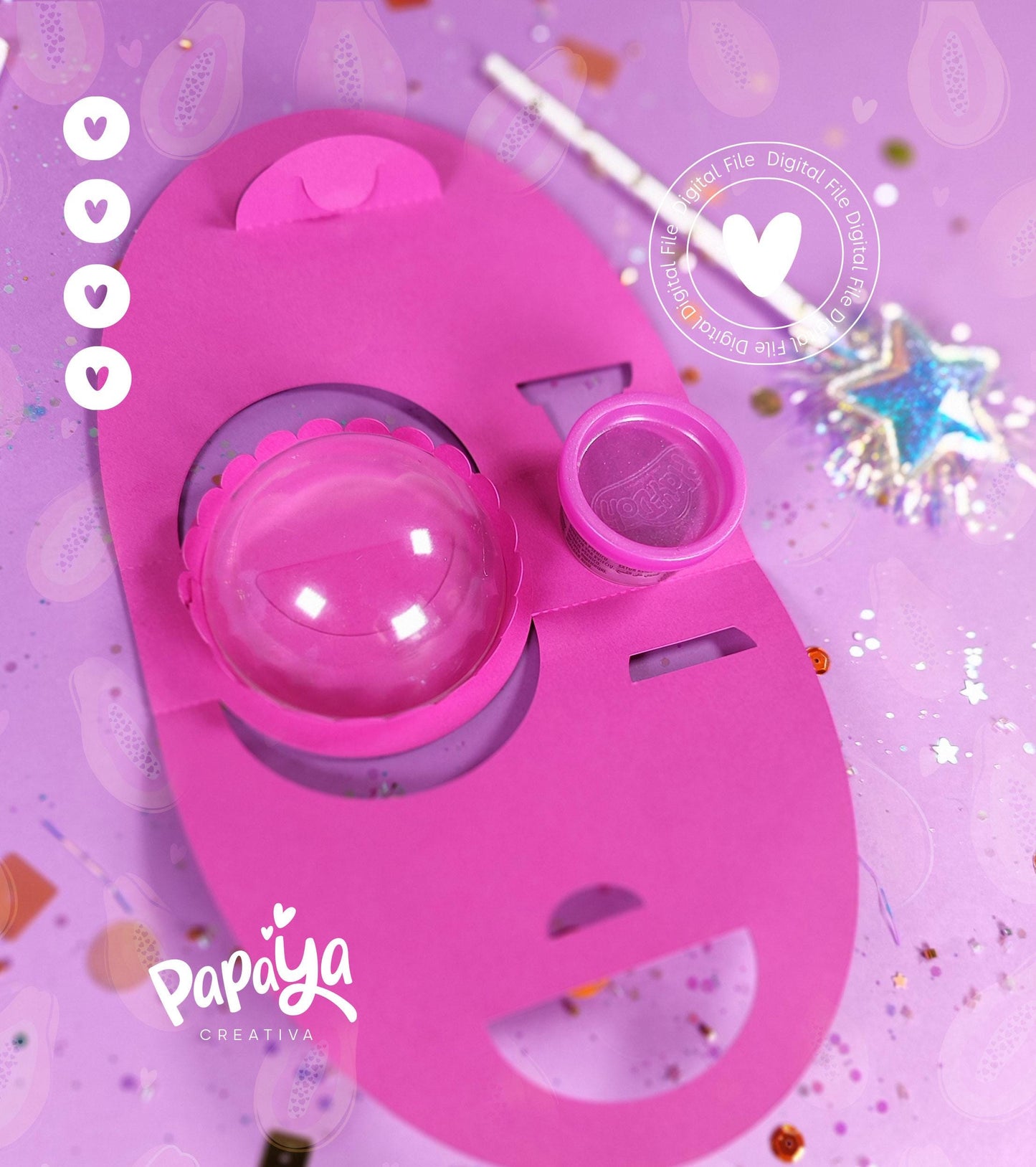 DIGITAL FILE PlayDoh & Candy Holder base to personalize *Easy open/close system* (Dome8cm/Playdoh1Oz)