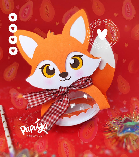 Adorable Fox Candy Holder/Dome size 8cm/ open and close system