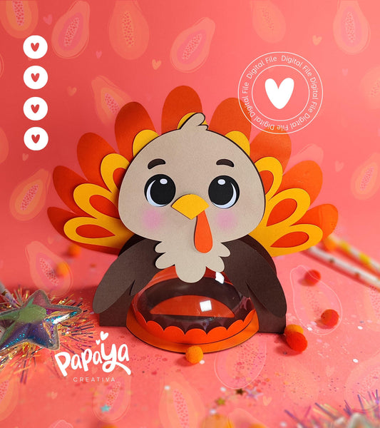 Lovely Turkey DIGITAL FILE Candy Holder /Dome size 8cm/ open and close system