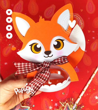 Adorable Fox Candy Holder/Dome size 8cm/ open and close system