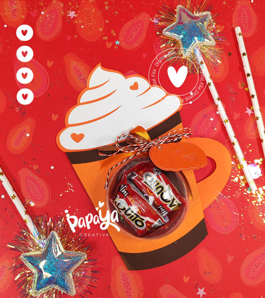 Cut File Pumpkin Spice Latte Holder /Dome size 8cm/ open and close system