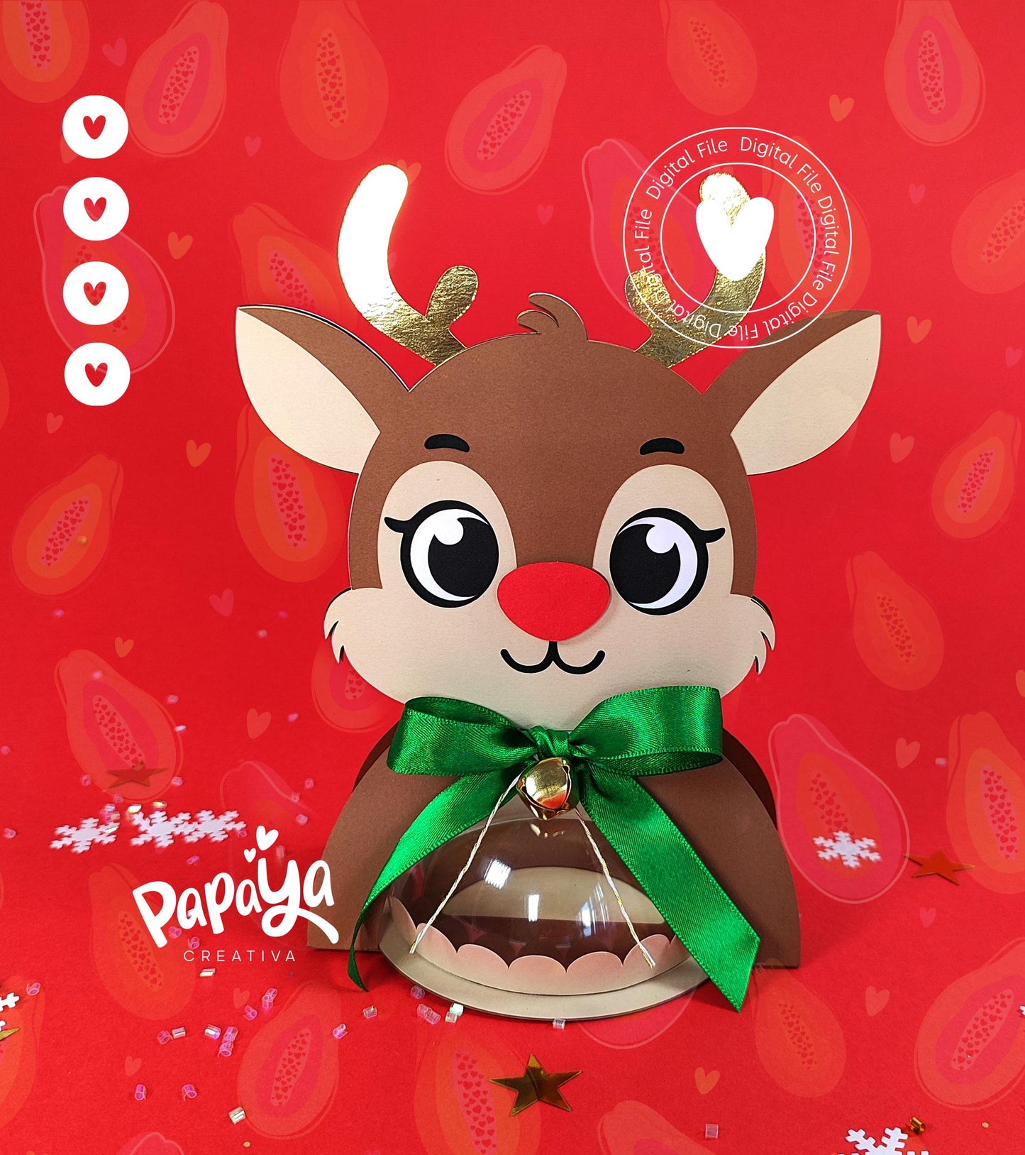 Rudolf Holder (Digital File) SVG/ STUDIO Format *Easy open/close system* (Dome 8cm)