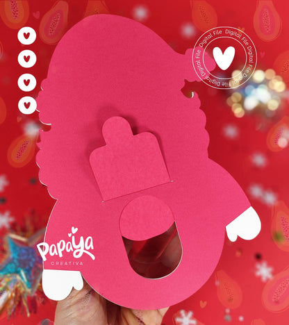 Adorable Santa Claus Candy Holder (Digital File) SVG/ STUDIO Format *Easy open/close system* (Dome 8cm)
