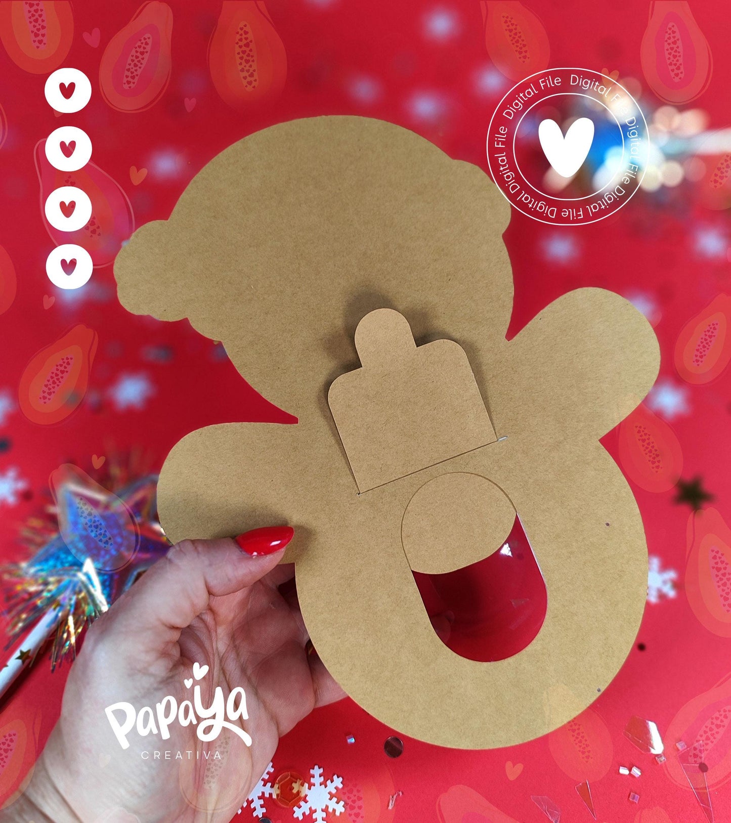 GingerBread Candy Holder (Digital File) SVG/ STUDIO Format *Easy open/close system* (Dome 8cm)