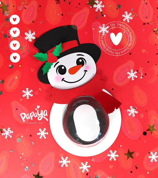 Frosty Snowman Candy Holder (Digital File) SVG/ STUDIO Format *Easy open/close system* (Dome 8cm)
