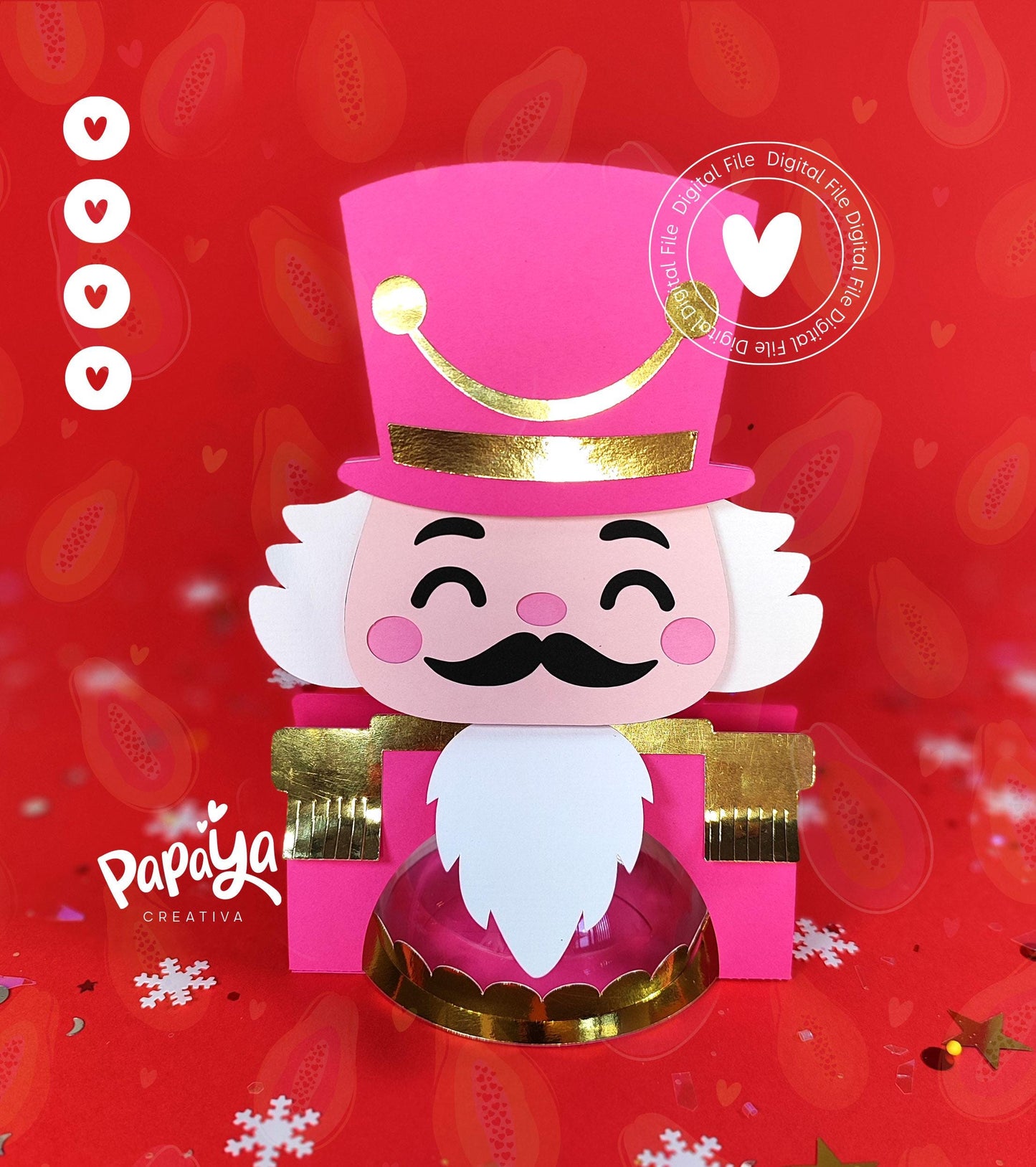 Nutcraker Candy holder (Digital File) SVG/ STUDIO Format *Easy open/close system* (Dome 8cm)