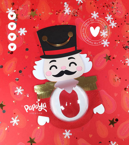 Nutcraker Candy Holder (Digital File) SVG/ STUDIO Format *Easy open/close system* (Dome 8cm)