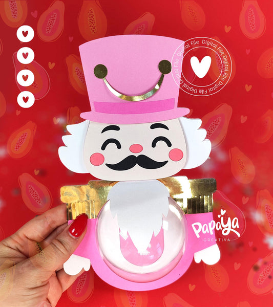 Nutcraker Candy Holder  (Digital File) SVG/ STUDIO Format *Easy open/close system* (Dome 8cm)