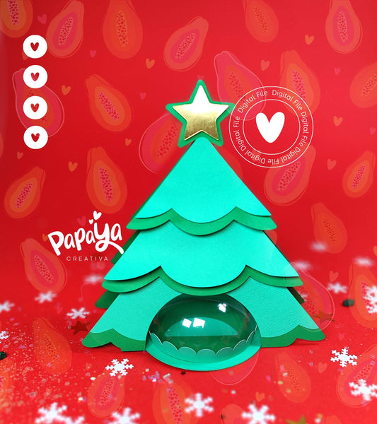 Christmas Tree Candy Holder (Digital File) SVG/ STUDIO Format *Easy open/close system* (Dome 8cm)