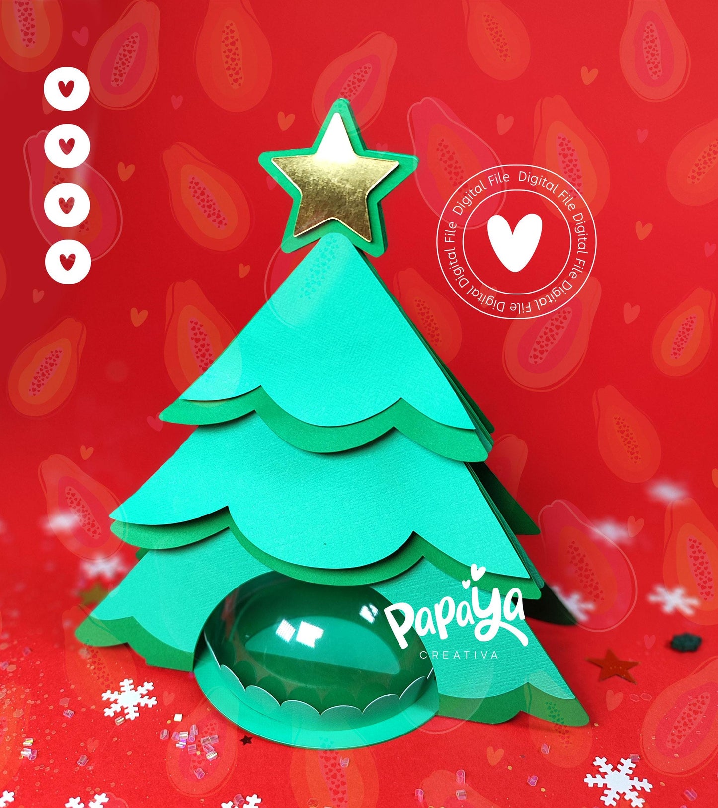 Christmas Tree Candy Holder (Digital File) SVG/ STUDIO Format *Easy open/close system* (Dome 8cm)