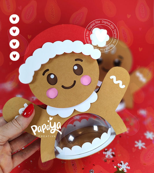 Gingerbread Set Candy Holder (Digital File) SVG/ STUDIO Format *Easy open/close system* (Dome 8cm)
