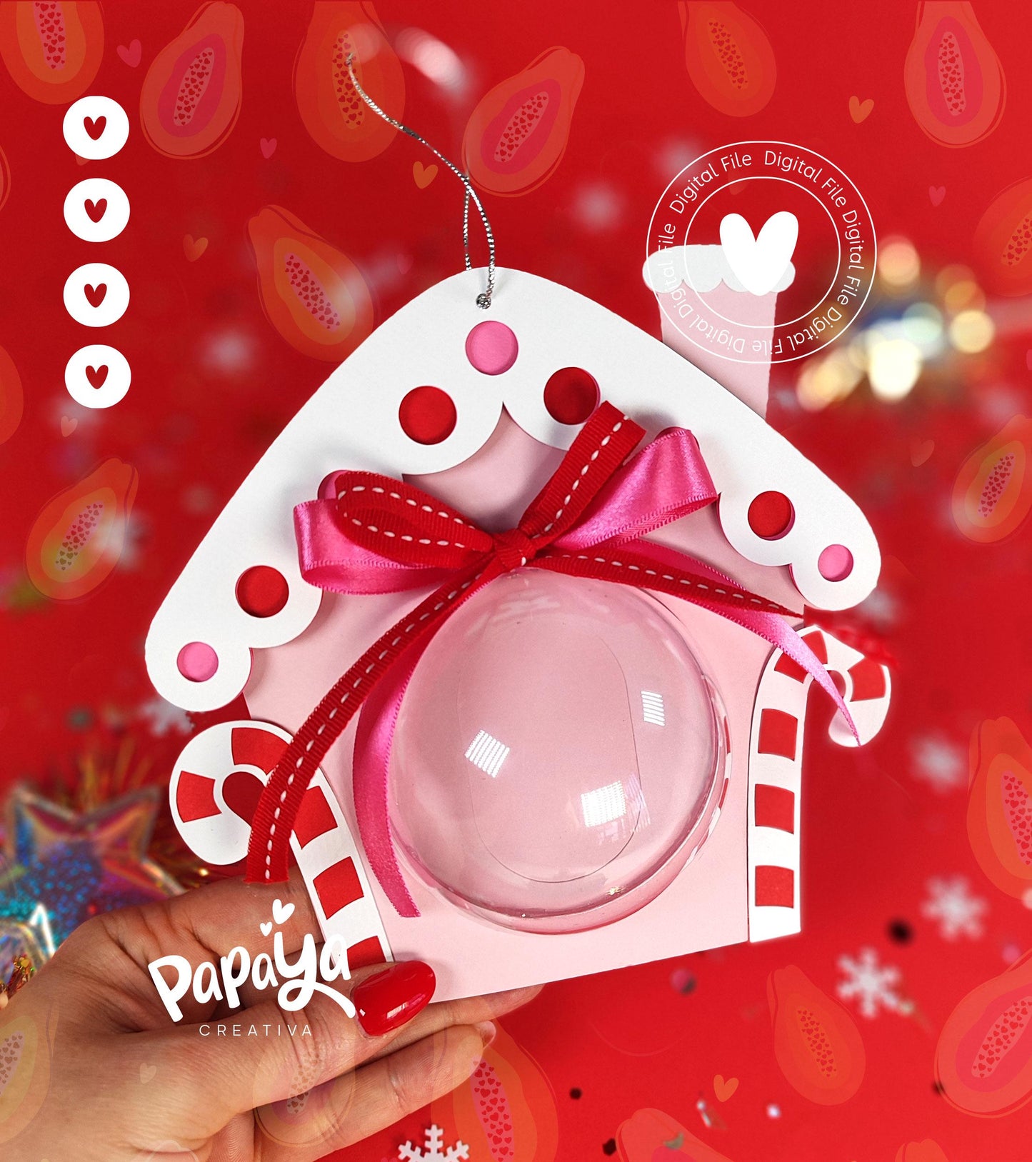 Sweet House Candy Holder (Digital File) SVG/ STUDIO Format *Easy open/close system* (Dome 8cm)