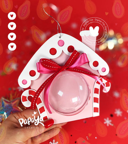 Sweet House Candy Holder (Digital File) SVG/ STUDIO Format *Easy open/close system* (Dome 8cm)