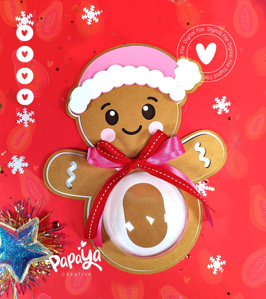 GingerBread Candy Holder (Digital File) SVG/ STUDIO Format *Easy open/close system* (Dome 8cm)