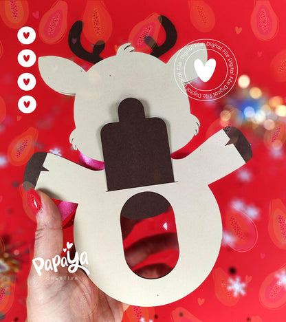 Adorable Reindeer Candy Holder (Digital File) SVG/ STUDIO Format *Easy open/close system* (Dome 8cm)