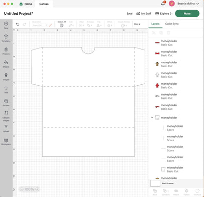 Money Holder (Digital File) SVG/ STUDIO Format