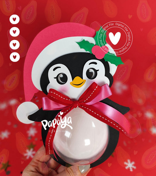 Penguin Candy Holder Digital File*Easy open/close system* (Dome 8cm)