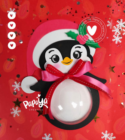 Penguin Candy Holder Digital File*Easy open/close system* (Dome 8cm)