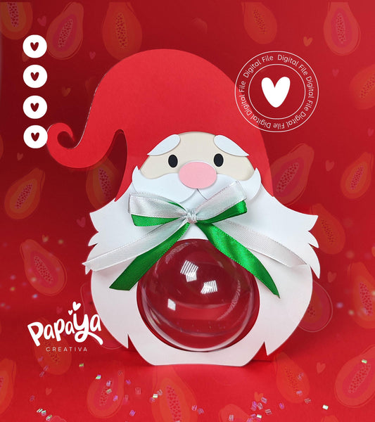 Gnome Ornament Holder (Digital File) SVG/ STUDIO Format *Ball size 8cm*