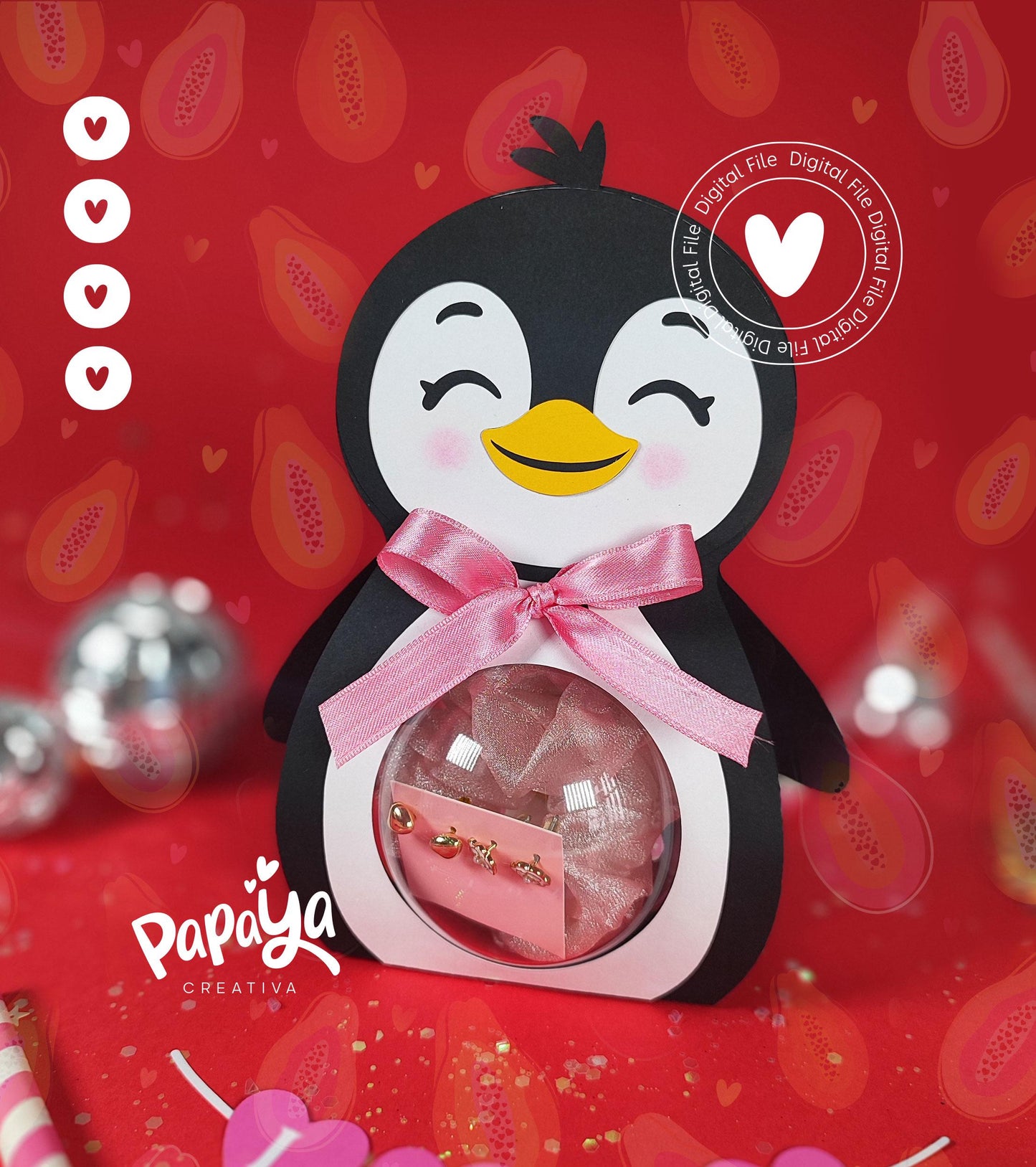 Cut File Penguin Ornament Holder *Ball size 8cm*