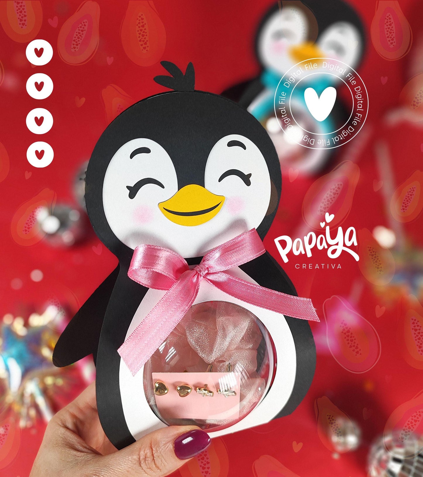 Cut File Penguin Ornament Holder *Ball size 8cm*