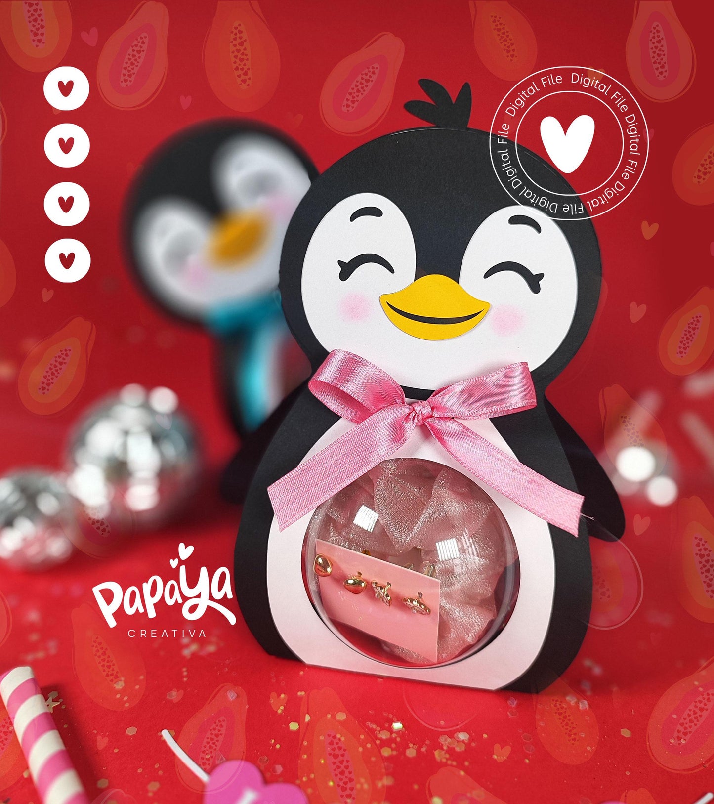 Cut File Penguin Ornament Holder *Ball size 8cm*