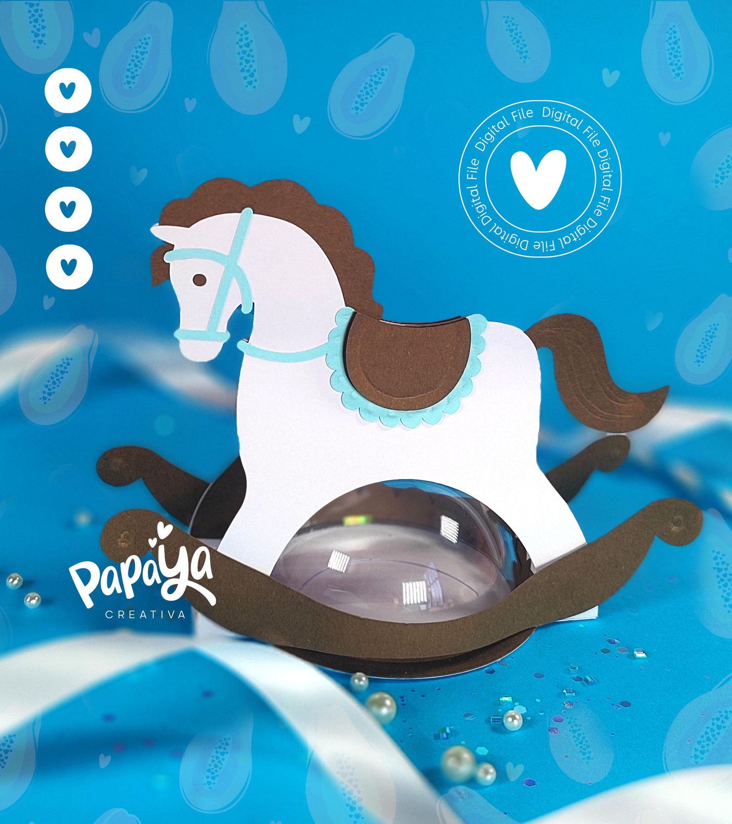 Rocking Horse Candy Holder *Easy open/close system* (Dome 8cm)