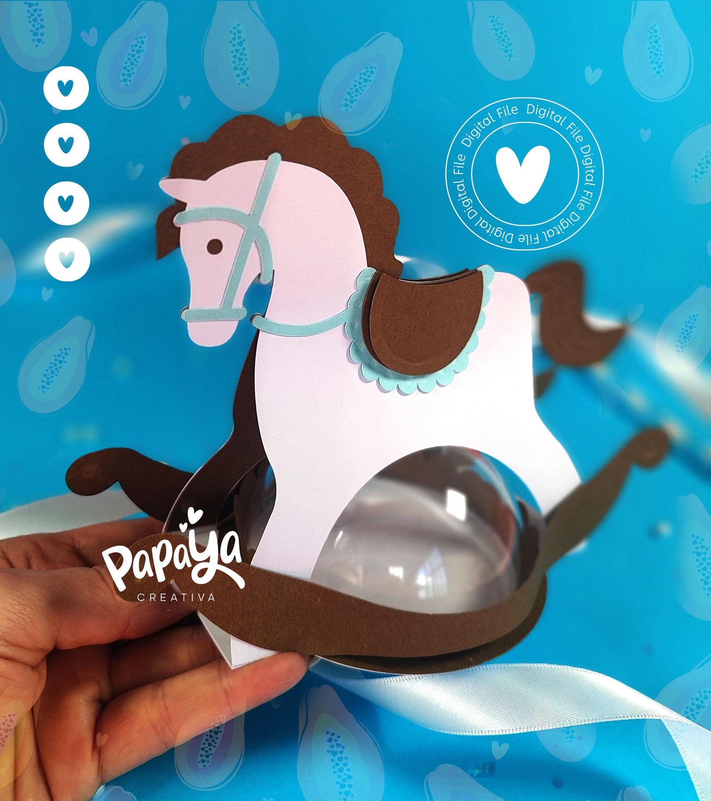 Rocking Horse Candy Holder *Easy open/close system* (Dome 8cm)