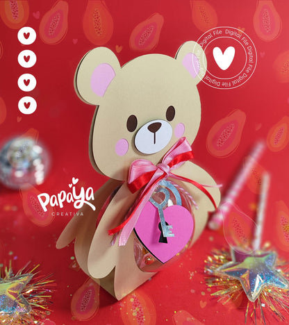 Bear Ornament Holder Digital File (SVG/STUDIO) *Ball size 8cm*