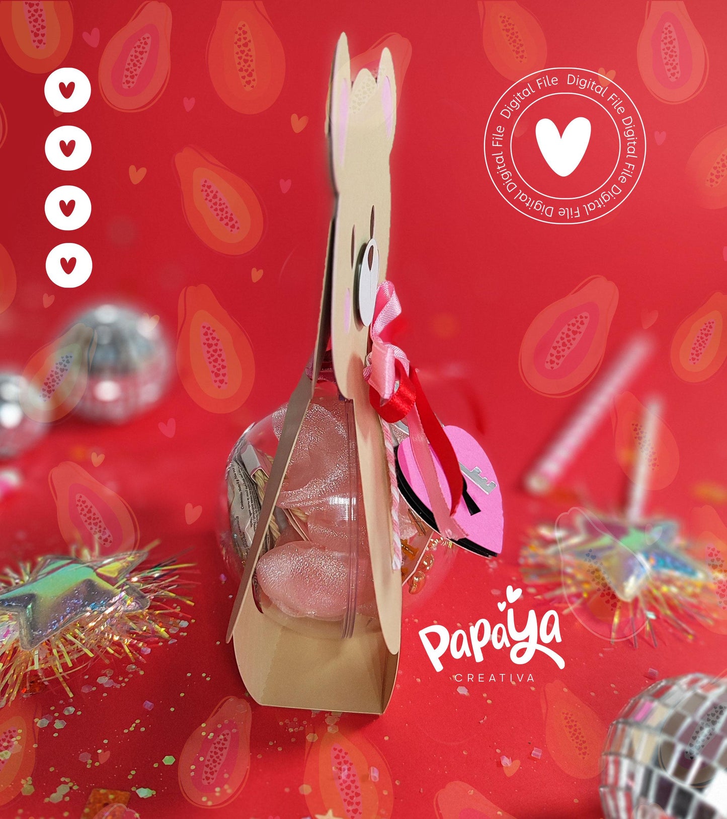 Bear Ornament Holder Digital File (SVG/STUDIO) *Ball size 8cm*