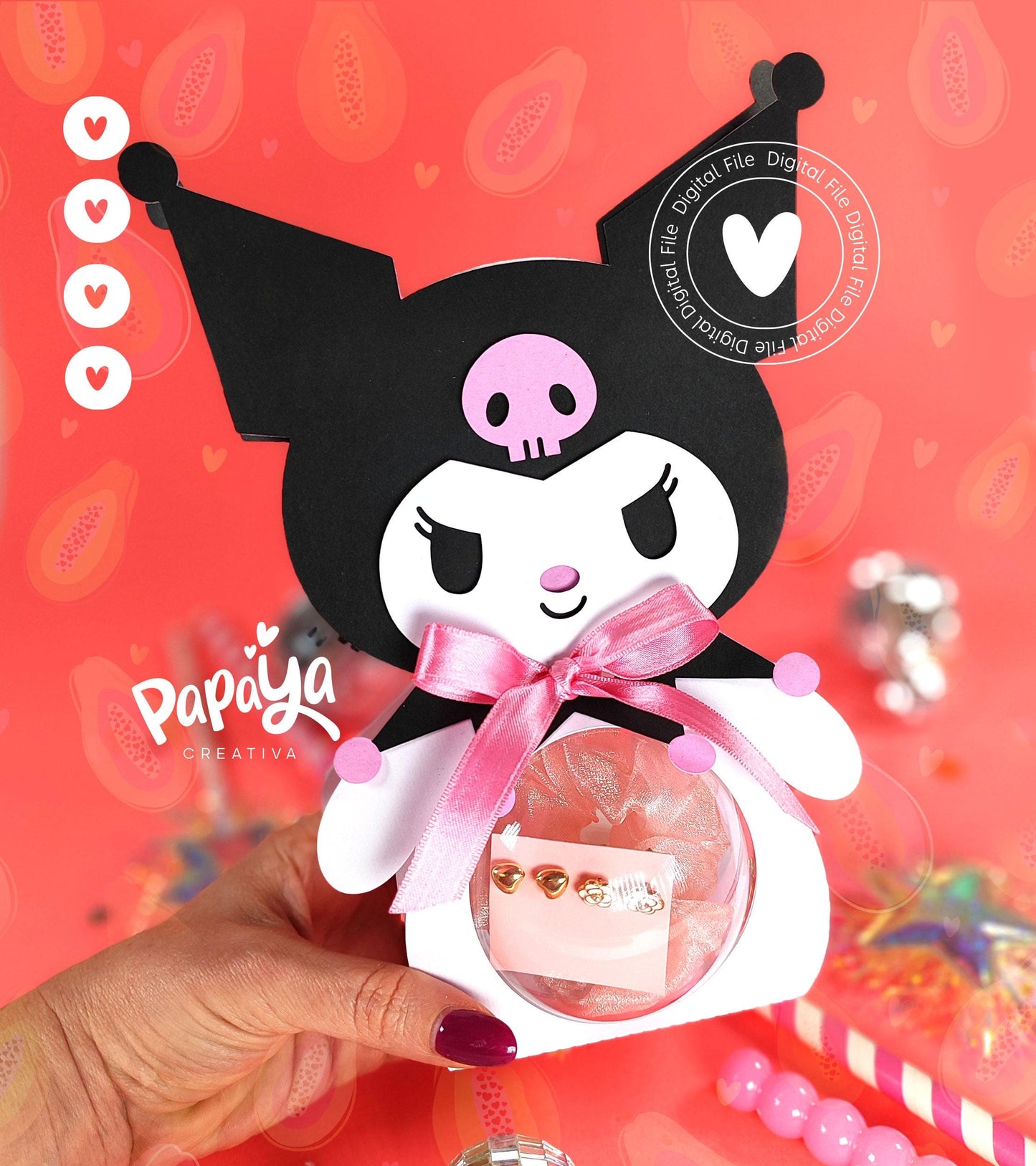 Jester Bunny DIGITAL FILE Ornament Holder *Ball size 8cm*