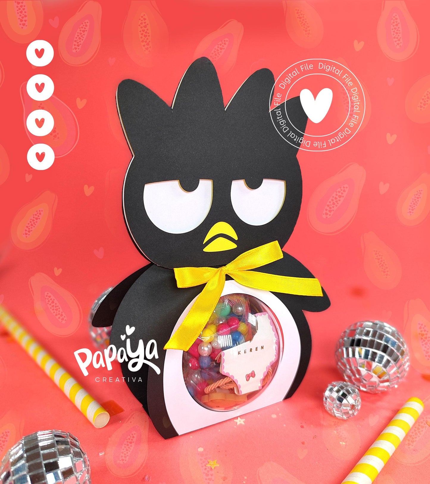 Naughty Penguin Ornament Holder Digital File *Ball size 8cm*