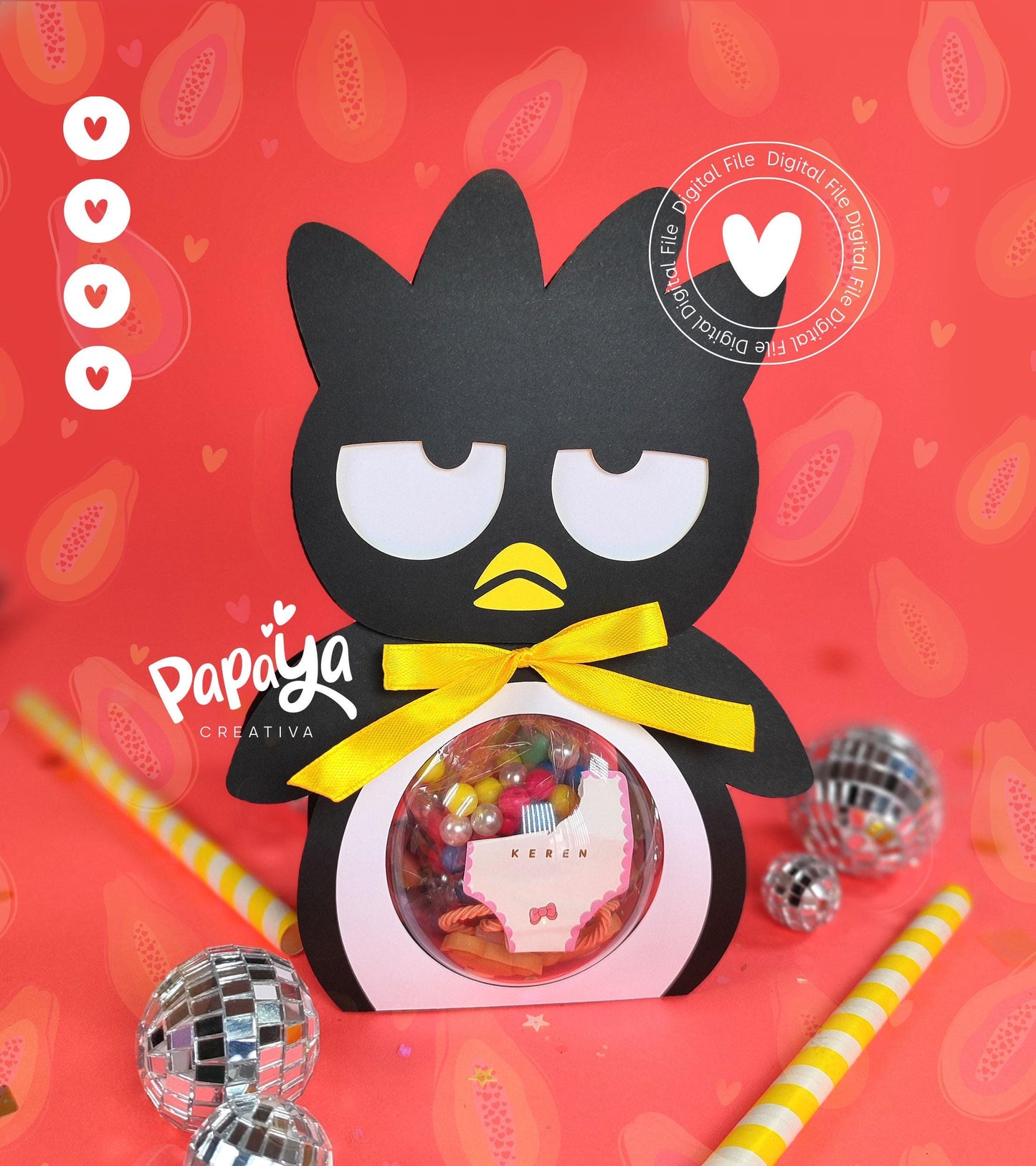 Naughty Penguin Ornament Holder Digital File *Ball size 8cm*