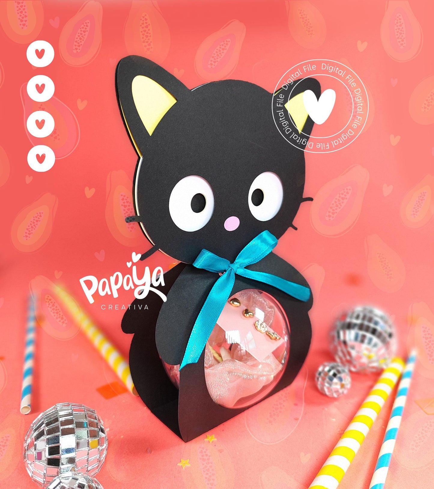 Cat DIGITAL FILE Ornament Holder * Ball size 8cm*