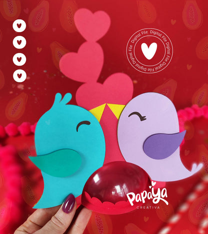 Love Birds DIGITAL FILE Candy Holder *Easy open/close system* (Dome 8cm)