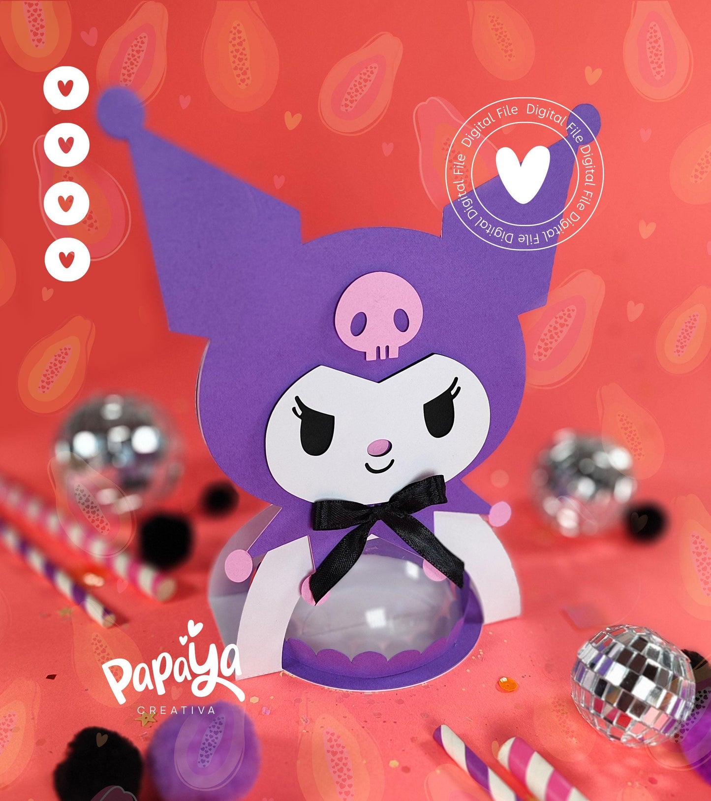 Jester Bunny DIGITAL FILE Candy Holder *Easy open/close system* (Dome 8cm)