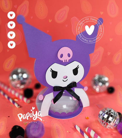 Jester Bunny DIGITAL FILE Candy Holder *Easy open/close system* (Dome 8cm)